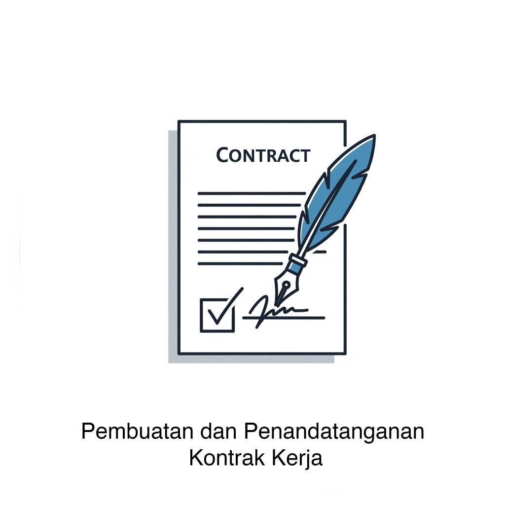 Pembuatan sepatu dan pendatanganan kontrak kerja