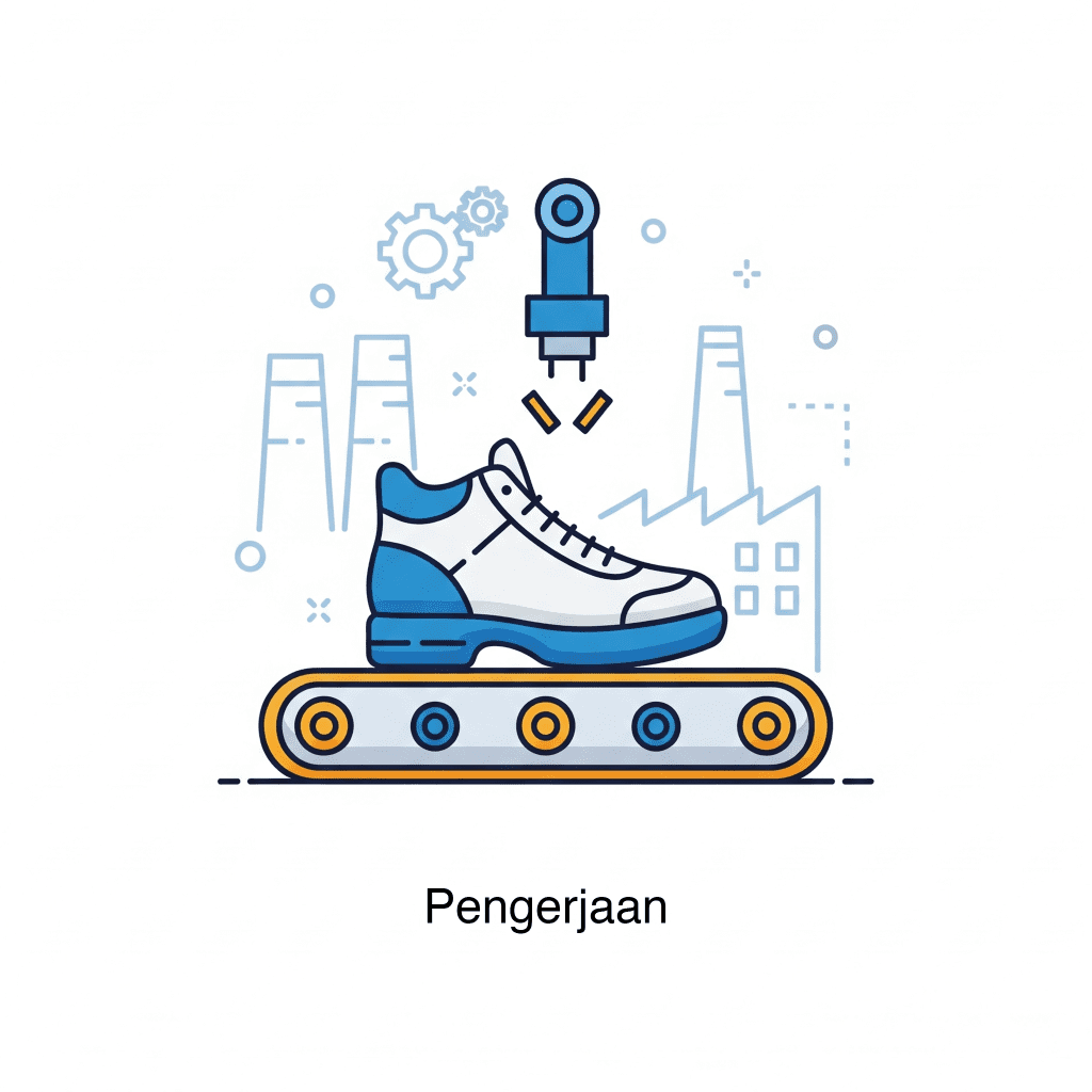 Proses pengerjaan maklon sepatu