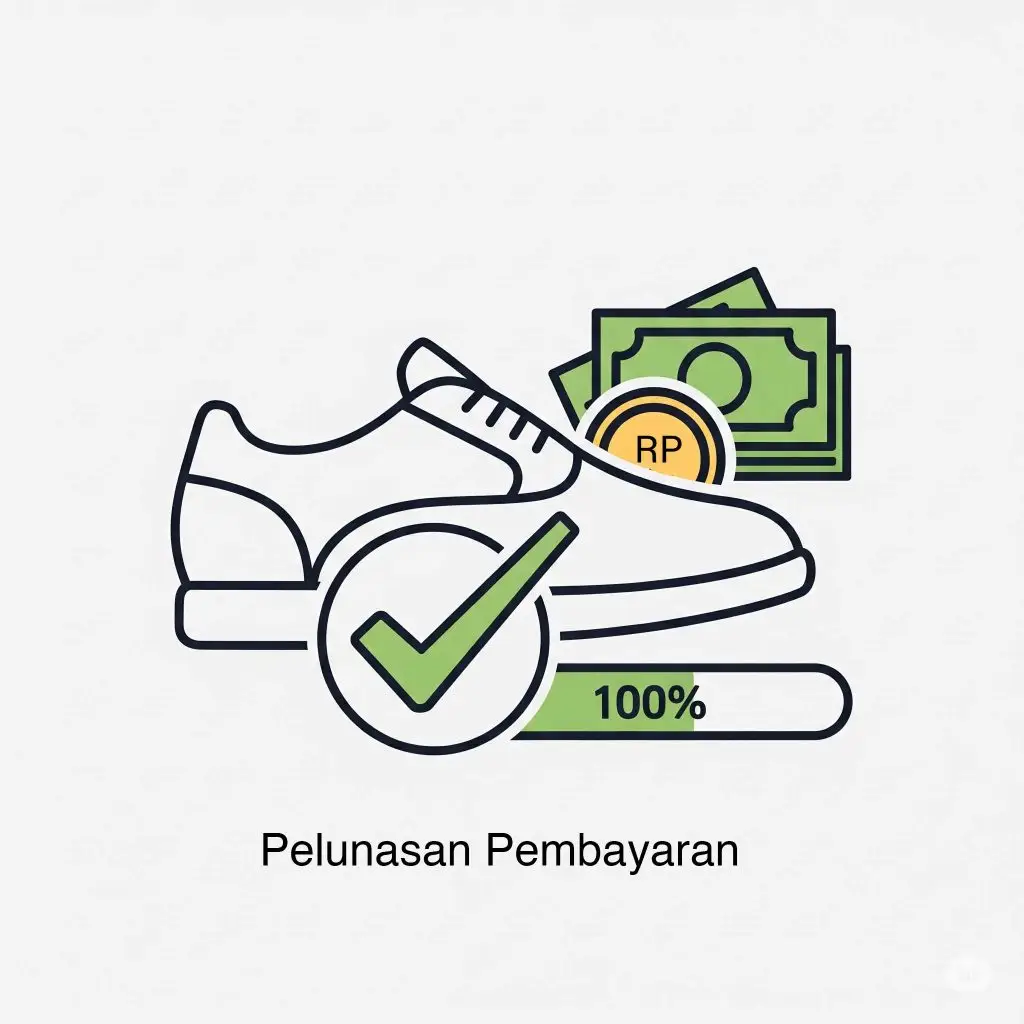 Pelunasan pembayaran malon sepatu