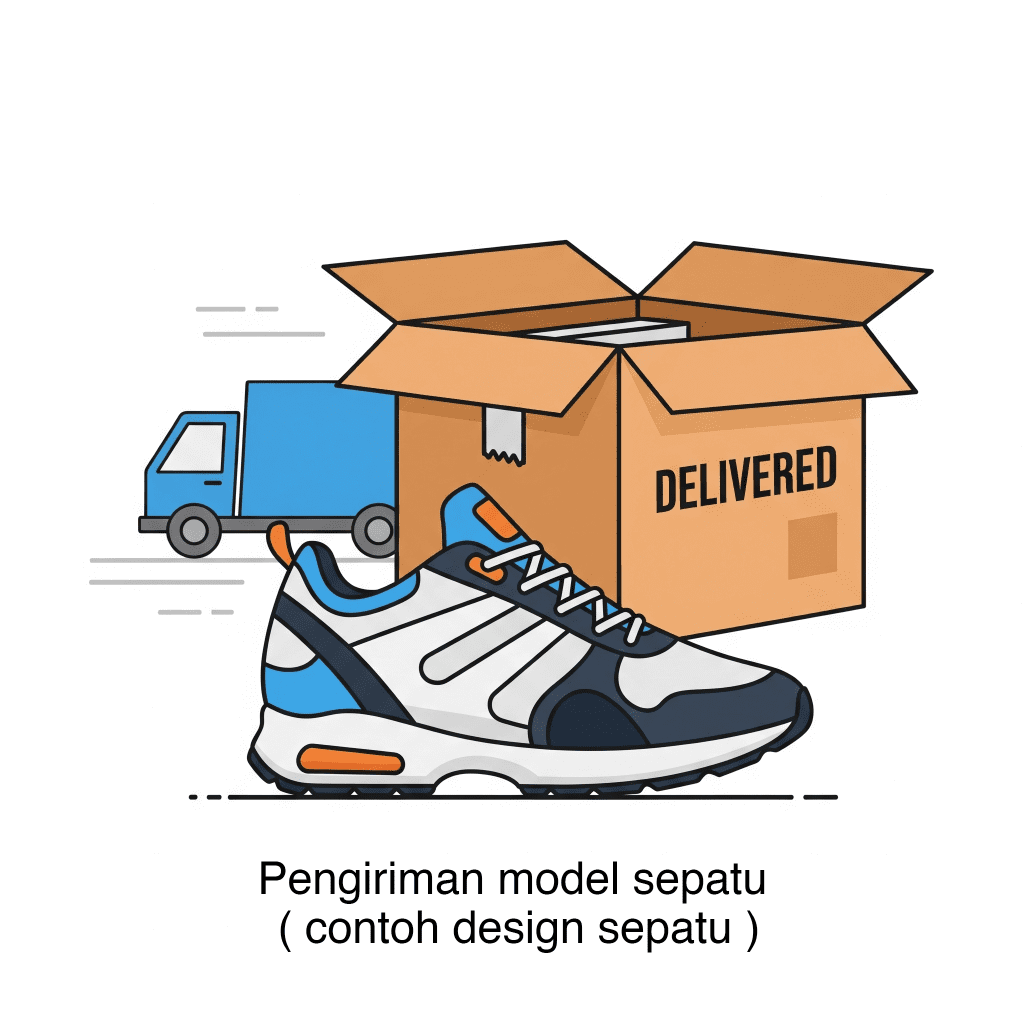 Pengiriman model sepatu