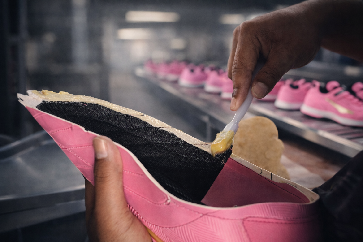 Tahapan ini menentukan ketahanan sepatu dalam penggunaan jangka panjang.